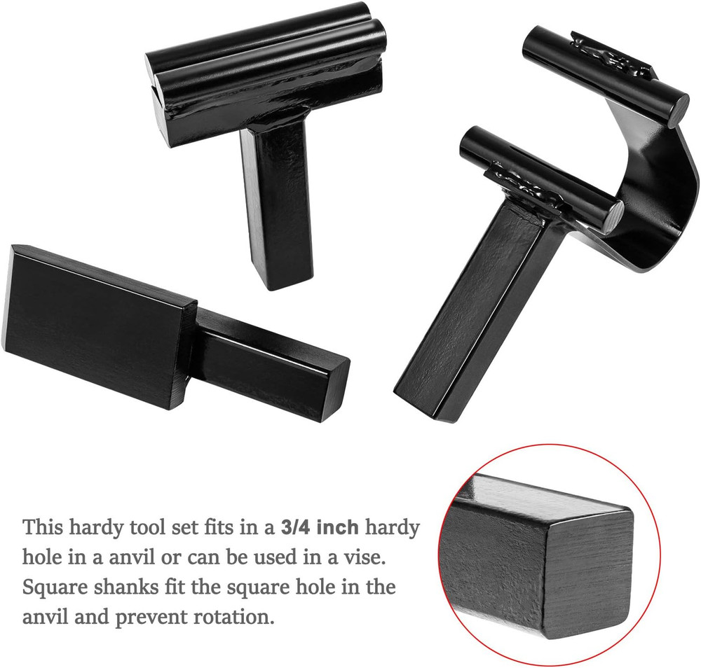 3-Piece Blacksmith Tool Set - Hot Cut, Creasing Stake & Fuller Forge Tools