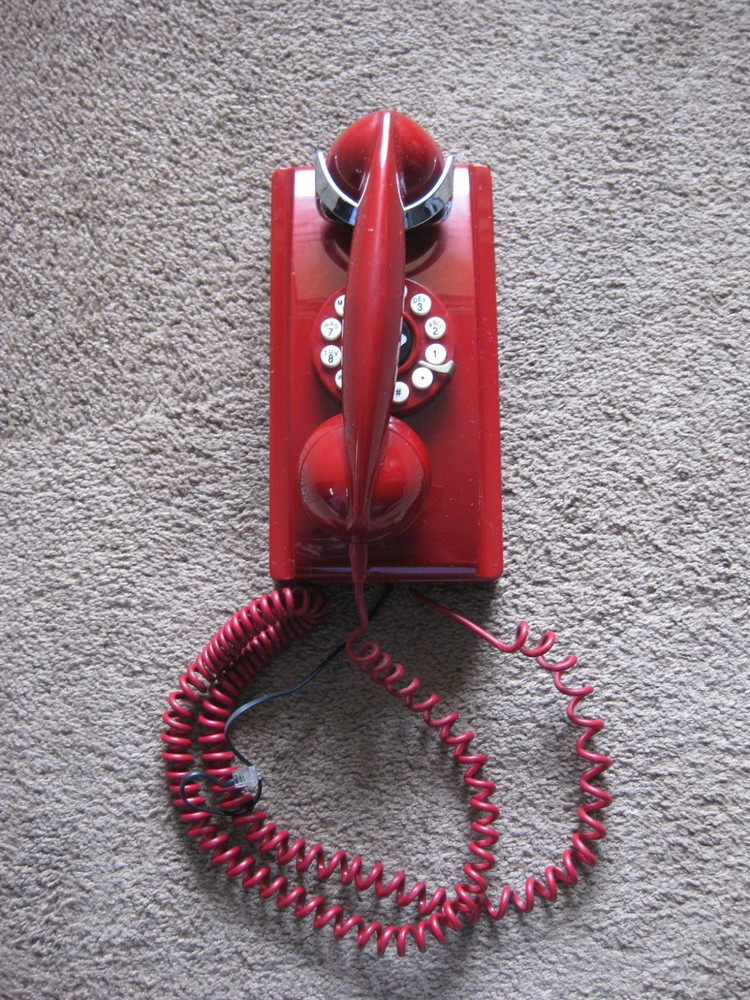 Retro Crosley Wall Phone with Push Button Technology - CR55 Model - Red