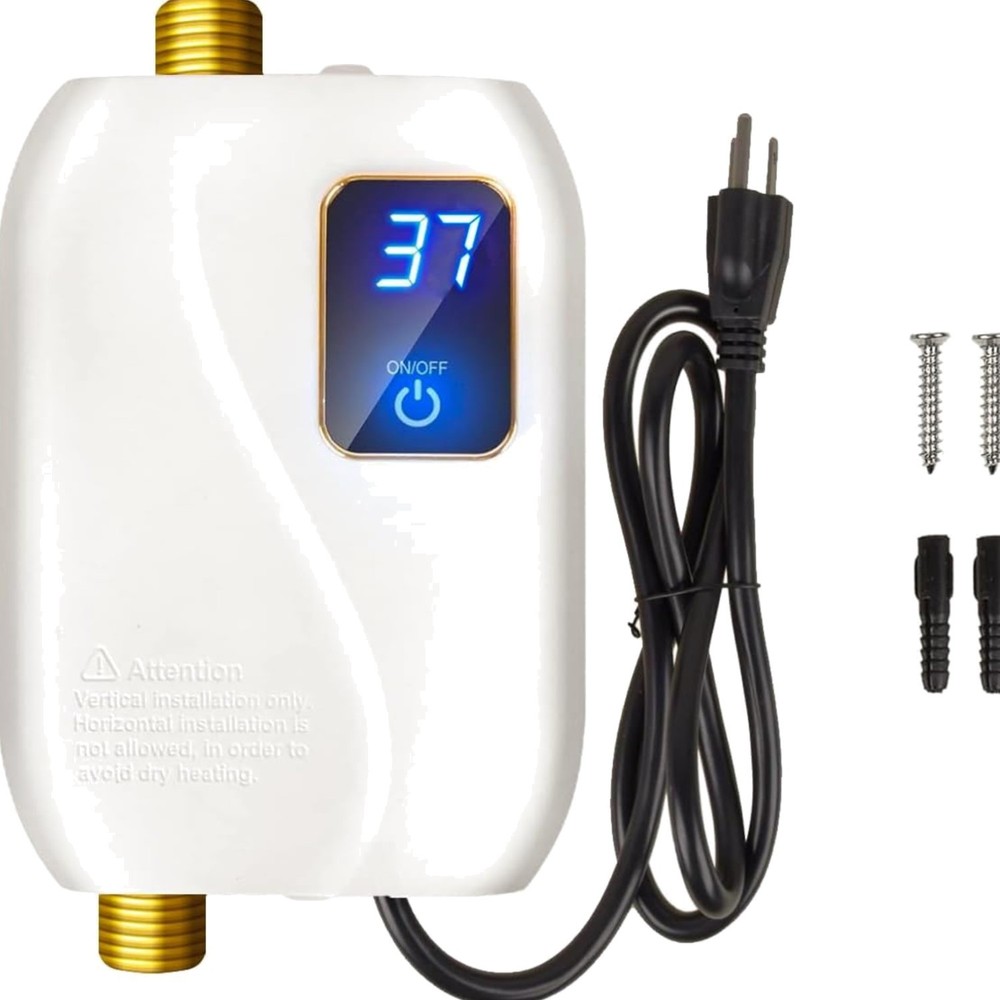 Tankless Water Heater Electric 110V, 3000W Instant Water Heater Under Sink, O...