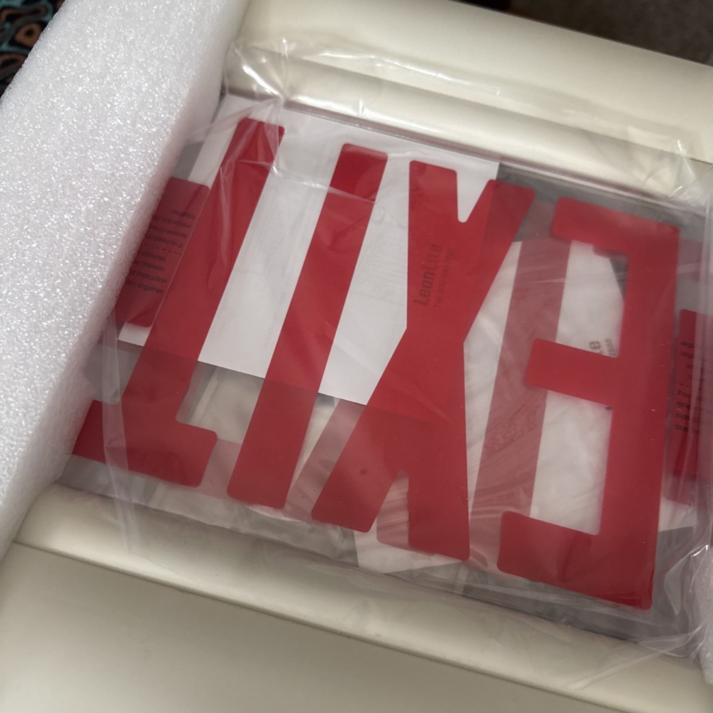 LEONLITE Red LED Edge Lit Exit Signs UL 924, Emergency Exit Lights - 2 Pack