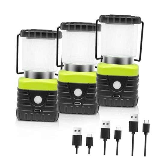 PCS 6500K White Light LED Camping Lantern Rechargeable 3 Black/white light