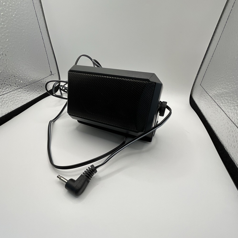 Black Wired Rectangular Plastic Speaker with 3.5mm Jack and Mounting Bracket