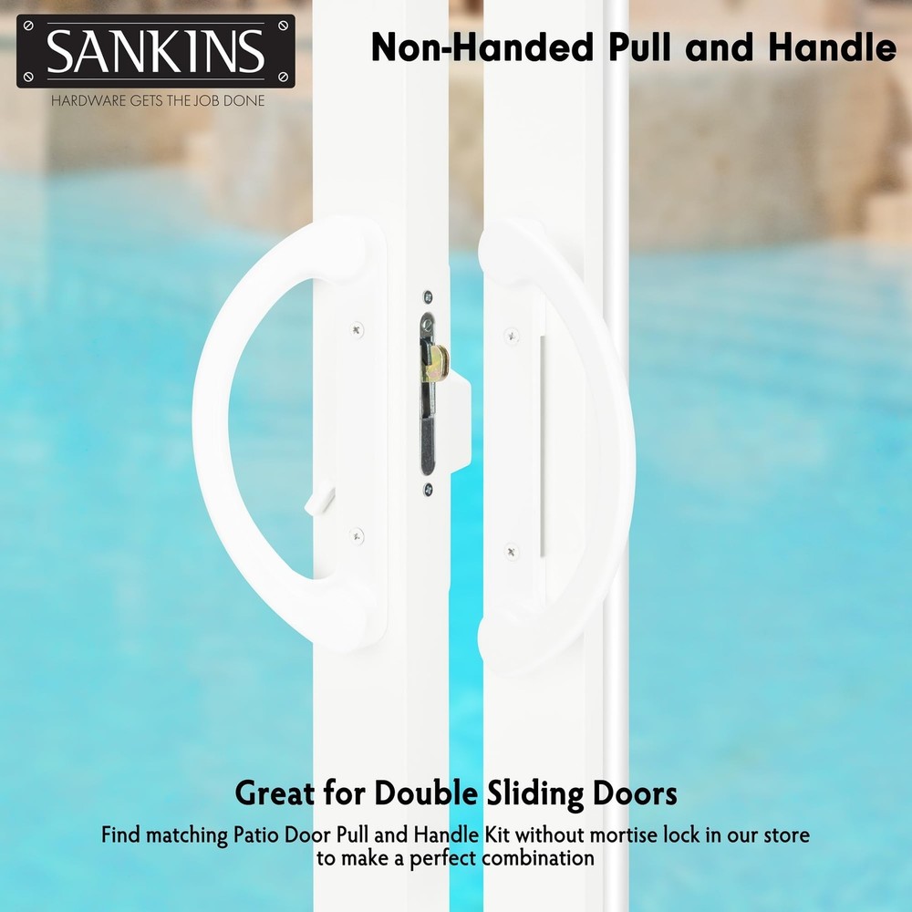 Sliding Patio Door Handle Pull Set with Key Cylinder, Replacement Sliding Doo...