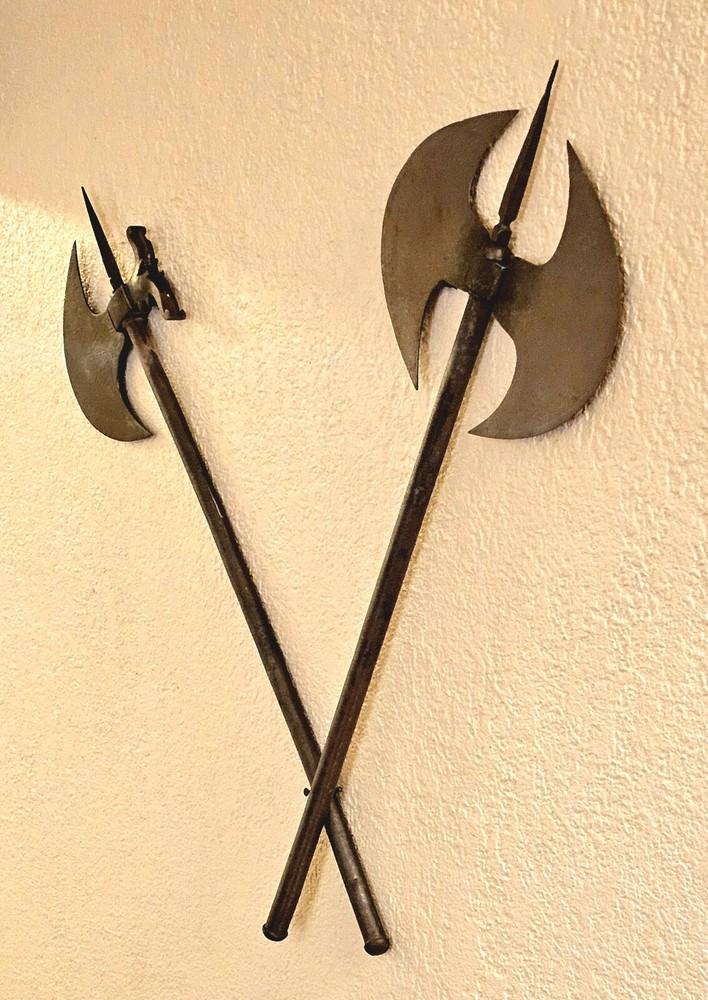 Indo-Persian battle axes - Etched Script