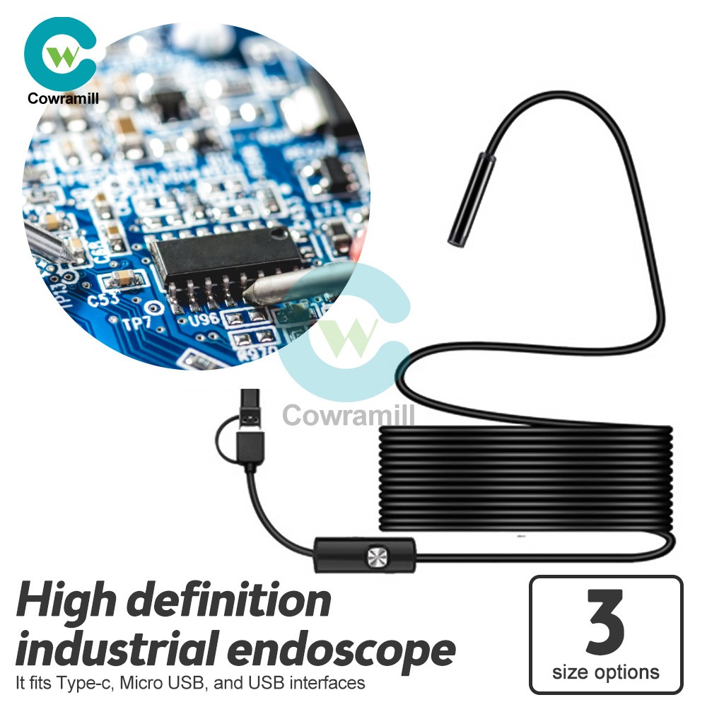 6LED HD Snake Endoscope Borescope Inspection Camera Scope for USB Android PC