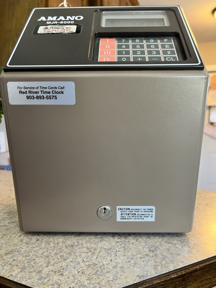Amano MJR-8000 Computerized Standalone Time Clock See Description