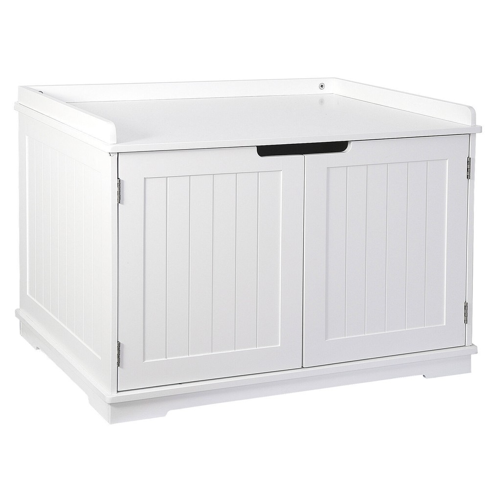 Washroom Storage Bench Litter Box Cover with Sturdy Structure Easy Assembly