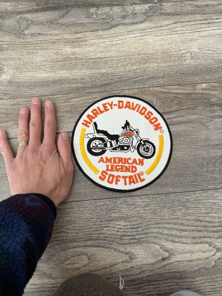 7 Inch Harley Davidson Embroidered Softtail Motorcycle Patch 1980s