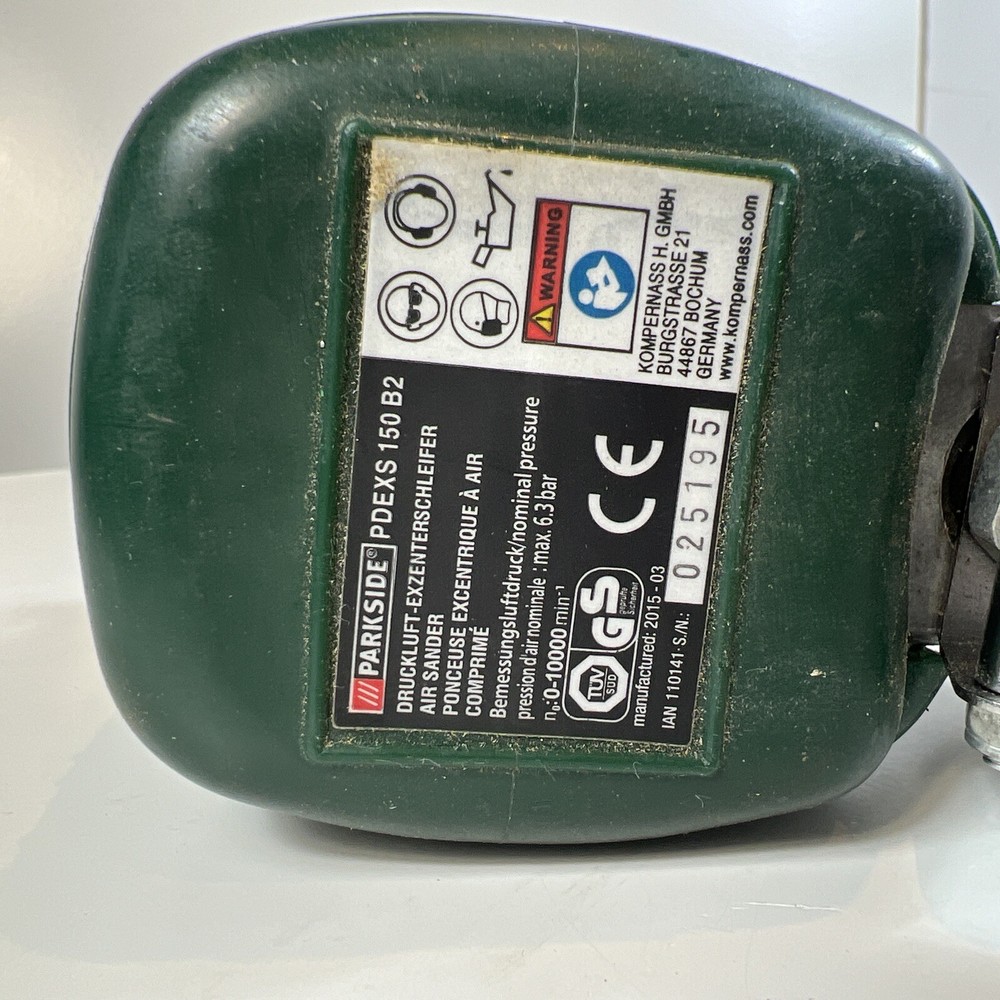 Parkside DA random Orbital compressor air sander. GWO.
