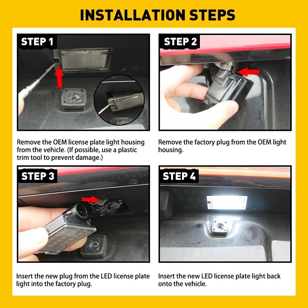 "SUPER BRIGHT"White LED License Plate Light Lamp SET For 2014-2021 Dodge Durango