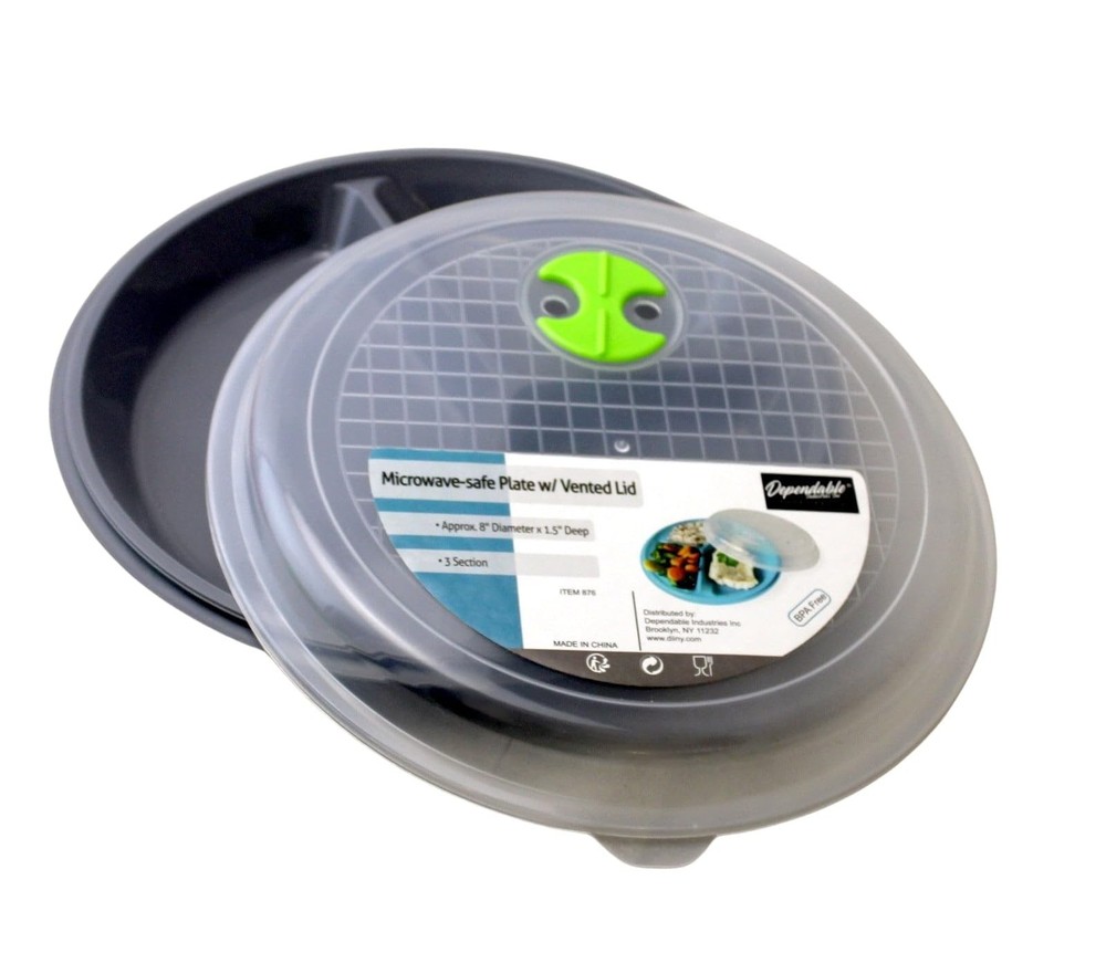 4-Pack Divided Microwave Plates with Vented Lids – BPA-, Stackable Meal Prep ...