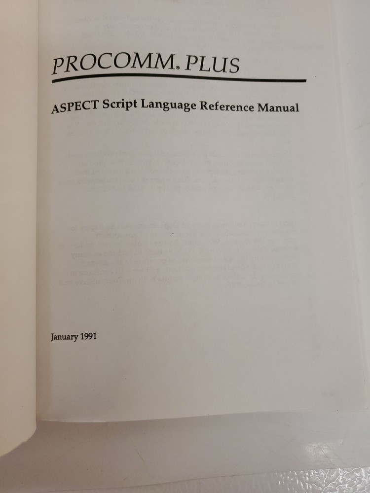 PROCOMM PLUSS-USER MANUAL-1991