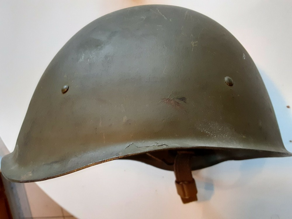 Post WWII Soviet Red Army M-1940 Helmet Dated 1948