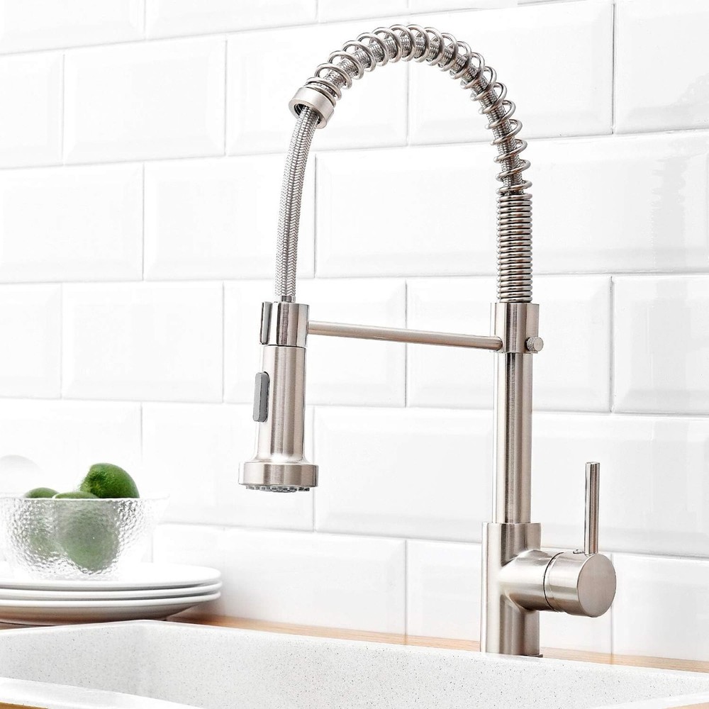Leak-Proof Kitchen Sink Faucet Single Handle Pull-Down with Dual Mode Switch