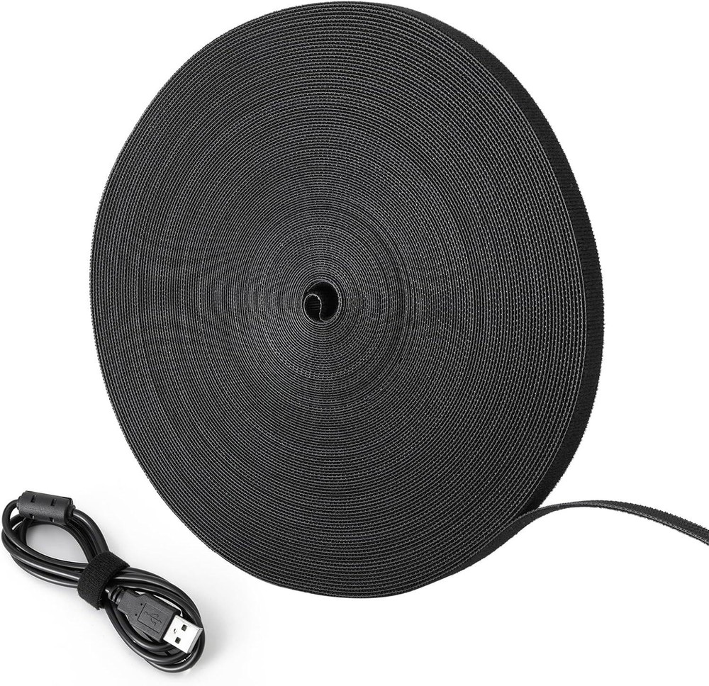 1/2in X 100ft Hook and Loop Roll | Double-sided Strips Self-gripping Straps