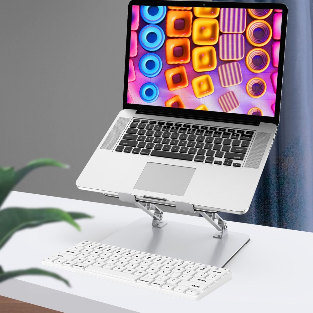 Gogoonike Laptop Stand for Desk, Adjustable Riser, Metal Foldable...