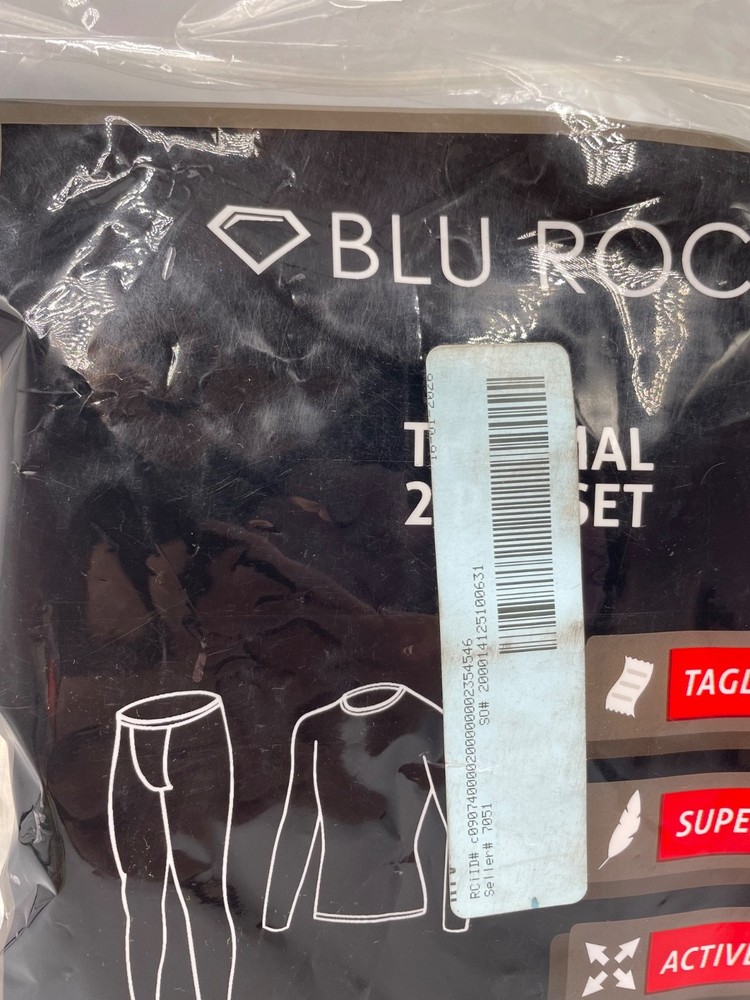 Blu Rock 2-Piece Thermal Set Mens Small White Active Stretch Base Layer NWT
