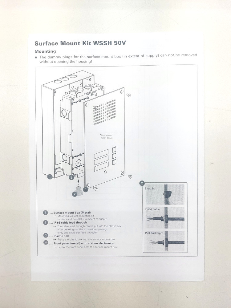 Commend Intercom Station Stainless Surface Mounting Kit WSSH 50V SS