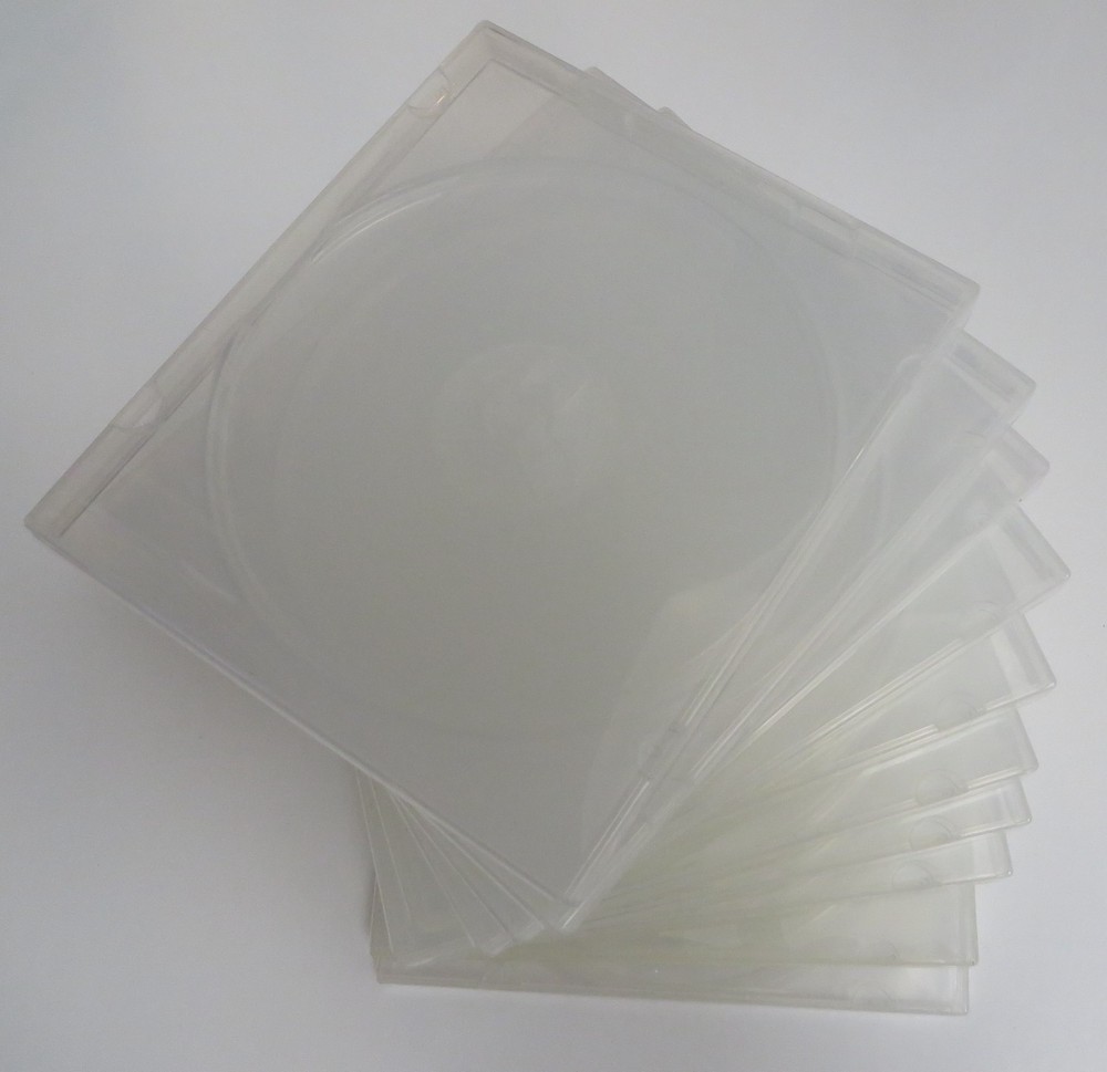 25 Clear Transparent CD DVD Disc Square Clam shell PP Poly Plastic Storage Case