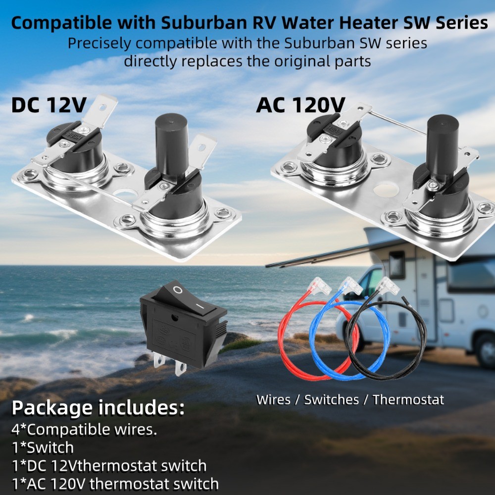 For Suburban Water Heater 232306 Thermostat Limit Switch Kit 120V 100 Degree RV