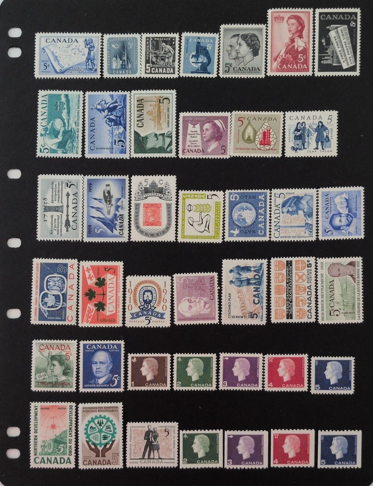 Canada stamps Lot, 1950s-1960s,  MNG