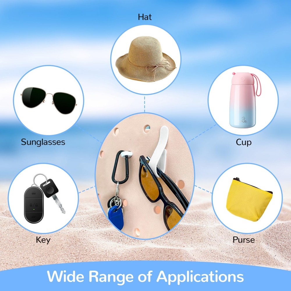 4Pcs Hooks Set Accessories Compatible for Bogg Bag, Insert Small, Pink