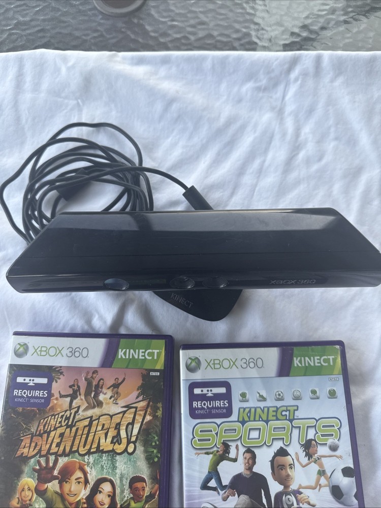 Microsoft Xbox 360 Kinect Connect Motion Sensor Bar W/ 4 Games!