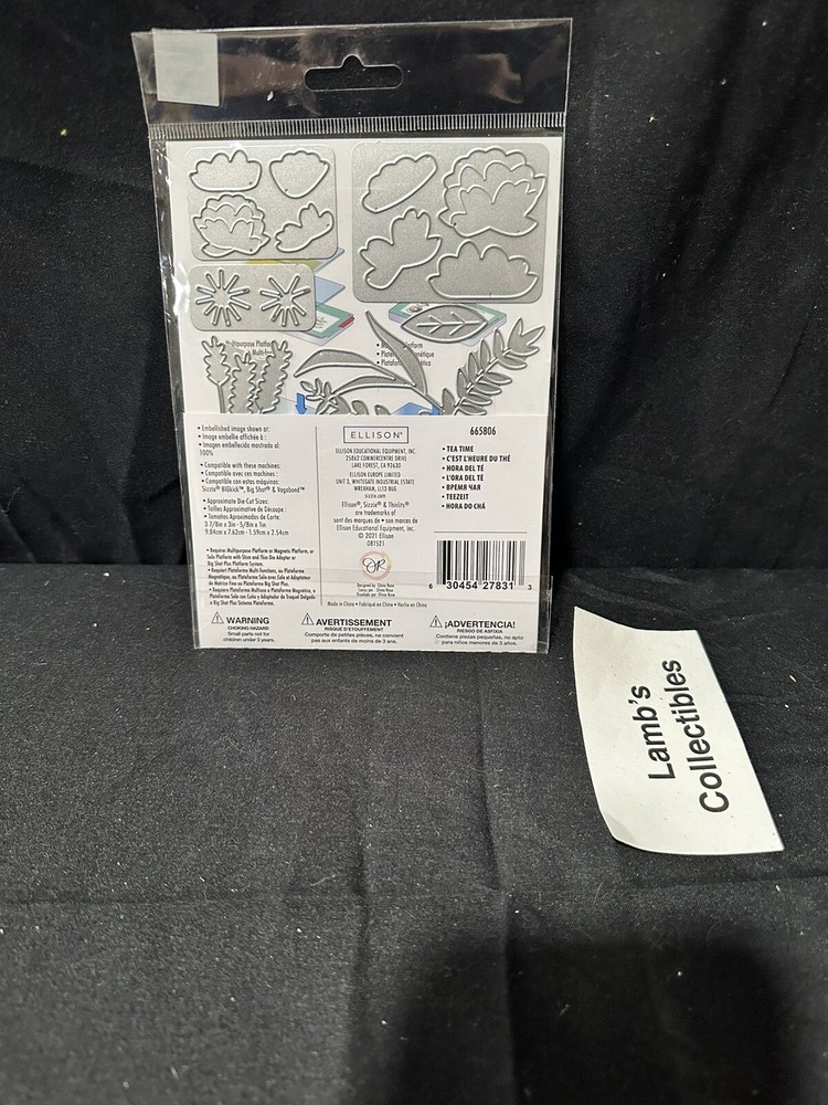 Sizzix Thinlits Tea Time 10 dies Ellison Educational Equip Scrapbooking 665806