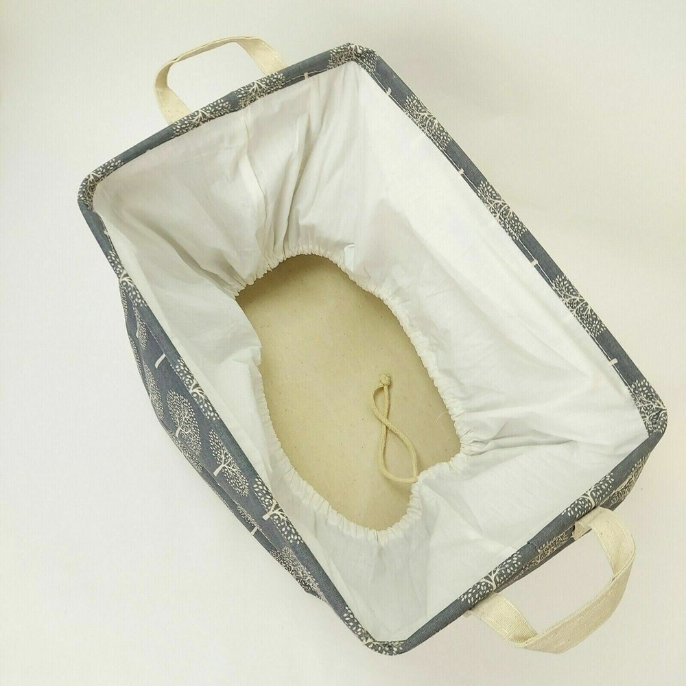 Footstool & Foldable Storage Bin Set Gray Square Stool Cushion Seat Gift