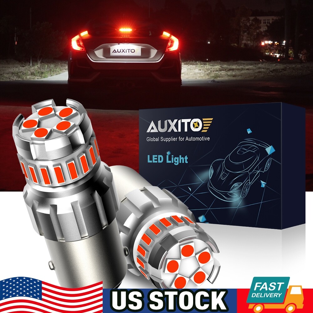 AUXITO Red Color 1157 7528 2357 3496 LED Bulbs Tail Stop Brake Turn Signal Light