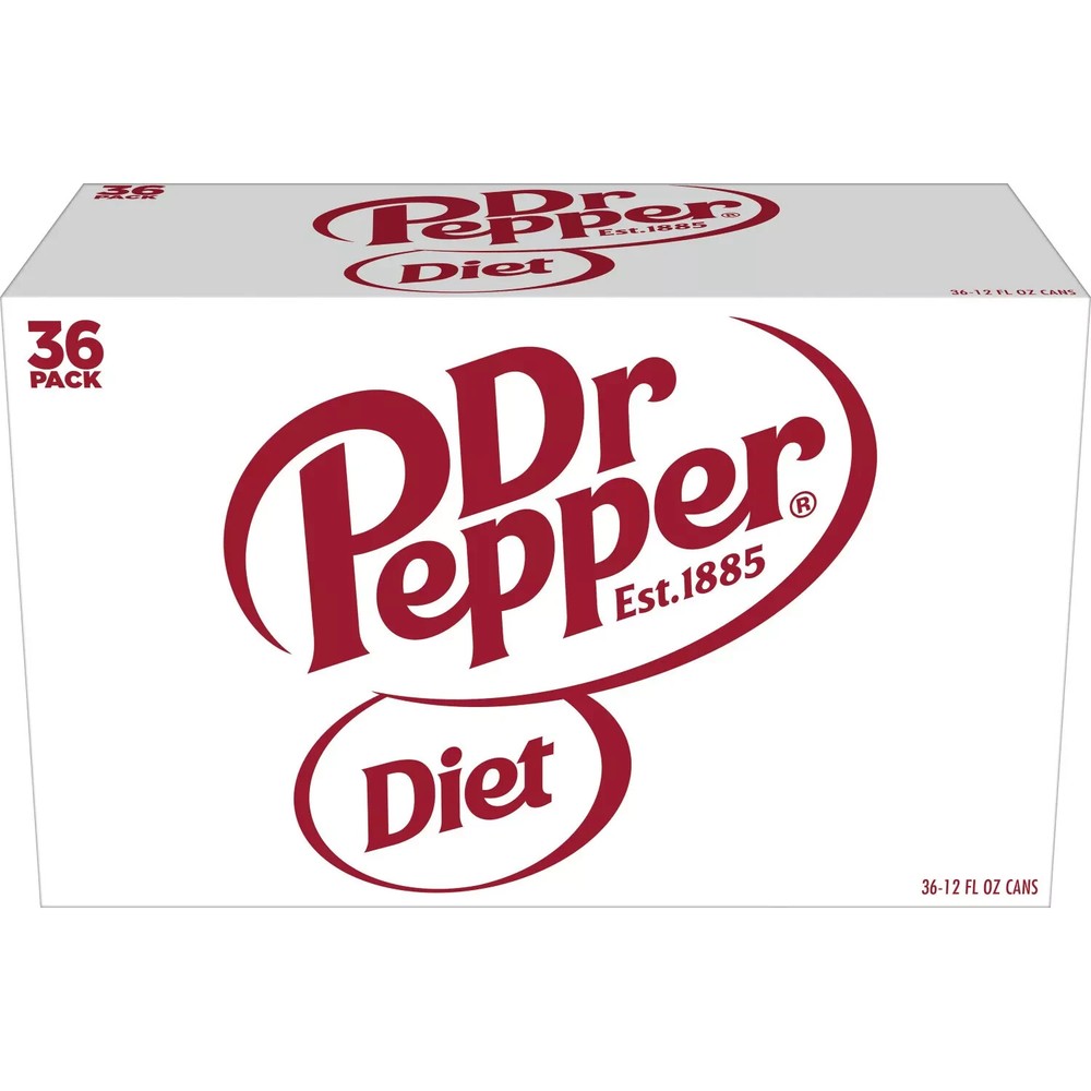 Dr. Pepper Diet Soda, 12 fl oz, 36-Pack Cans