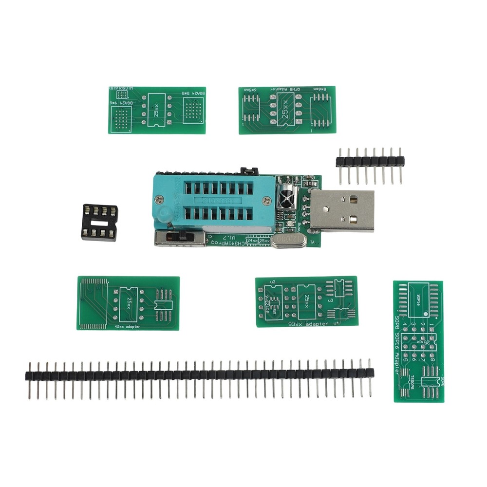 CH341A Programmer v1 7 for 1 8V and Other Voltages with Adapter Board Kit