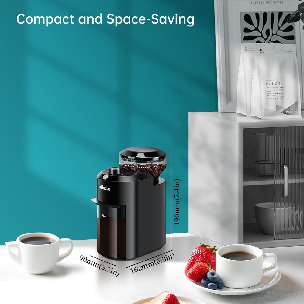 Burr Coffee Grinder - Adjustable with 28 Precise Grind Settings for 12 Cups -...