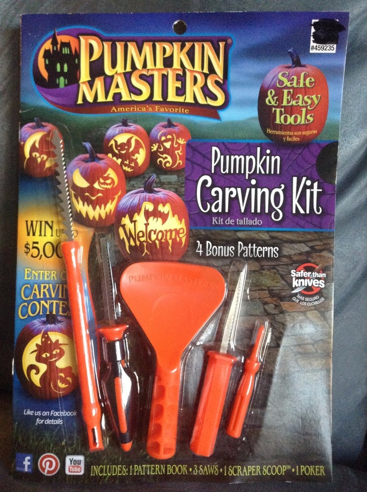 PUMPKIN MASTERS PUMPKIN CARVING KIT WITH TOOLS AND PATTERNS - NEW