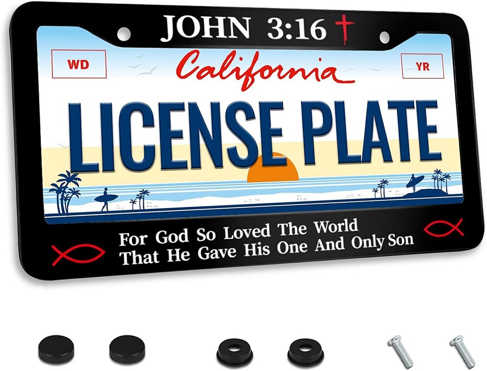 John 3:16 Christian Religious License Plate Frame