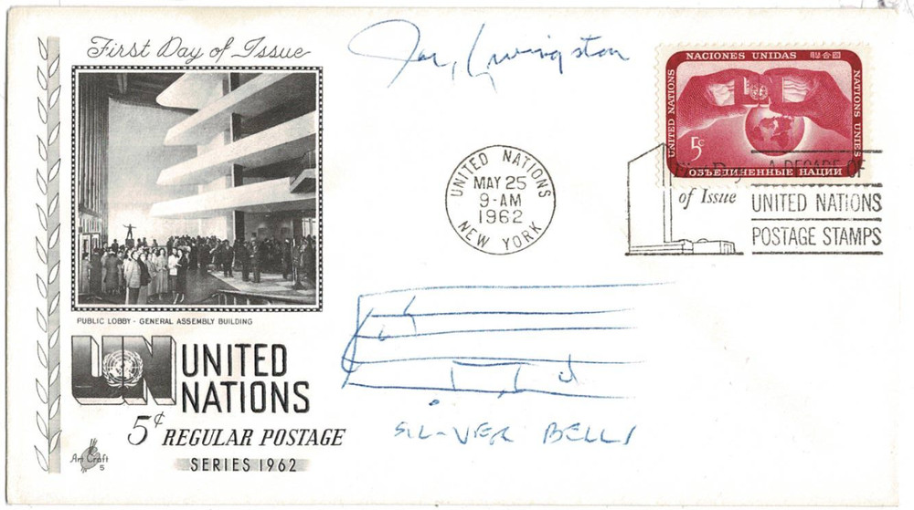 Jay Livingston Composter Autographed Signed Cachet Envelope AMCo COA 18188