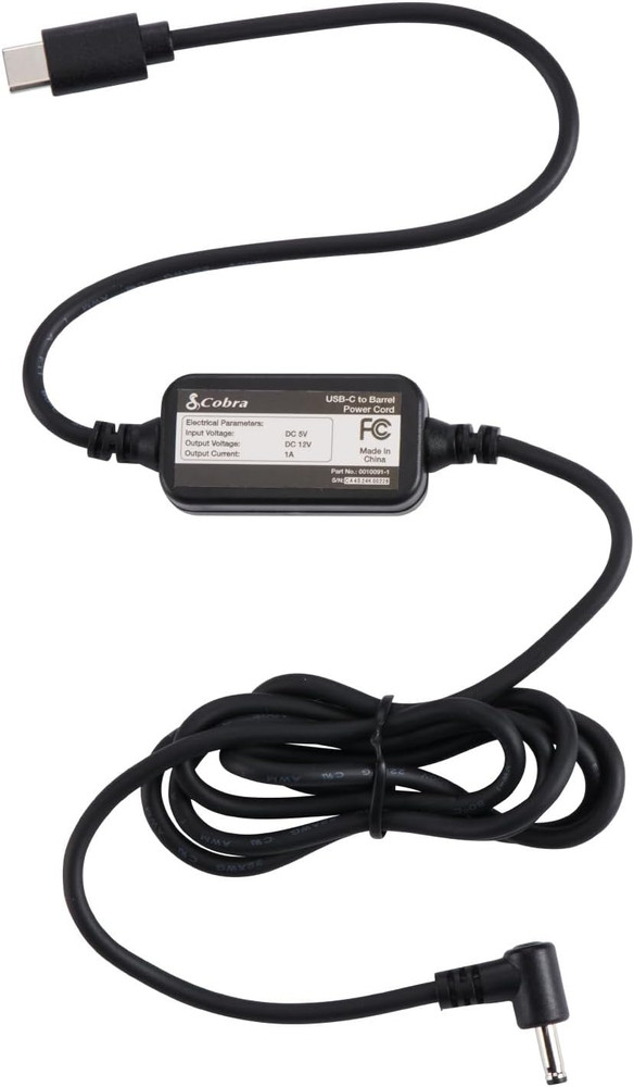 USB-C to Barrel Connector Radar Detector Power Cable for  Radar Detectors, Compa