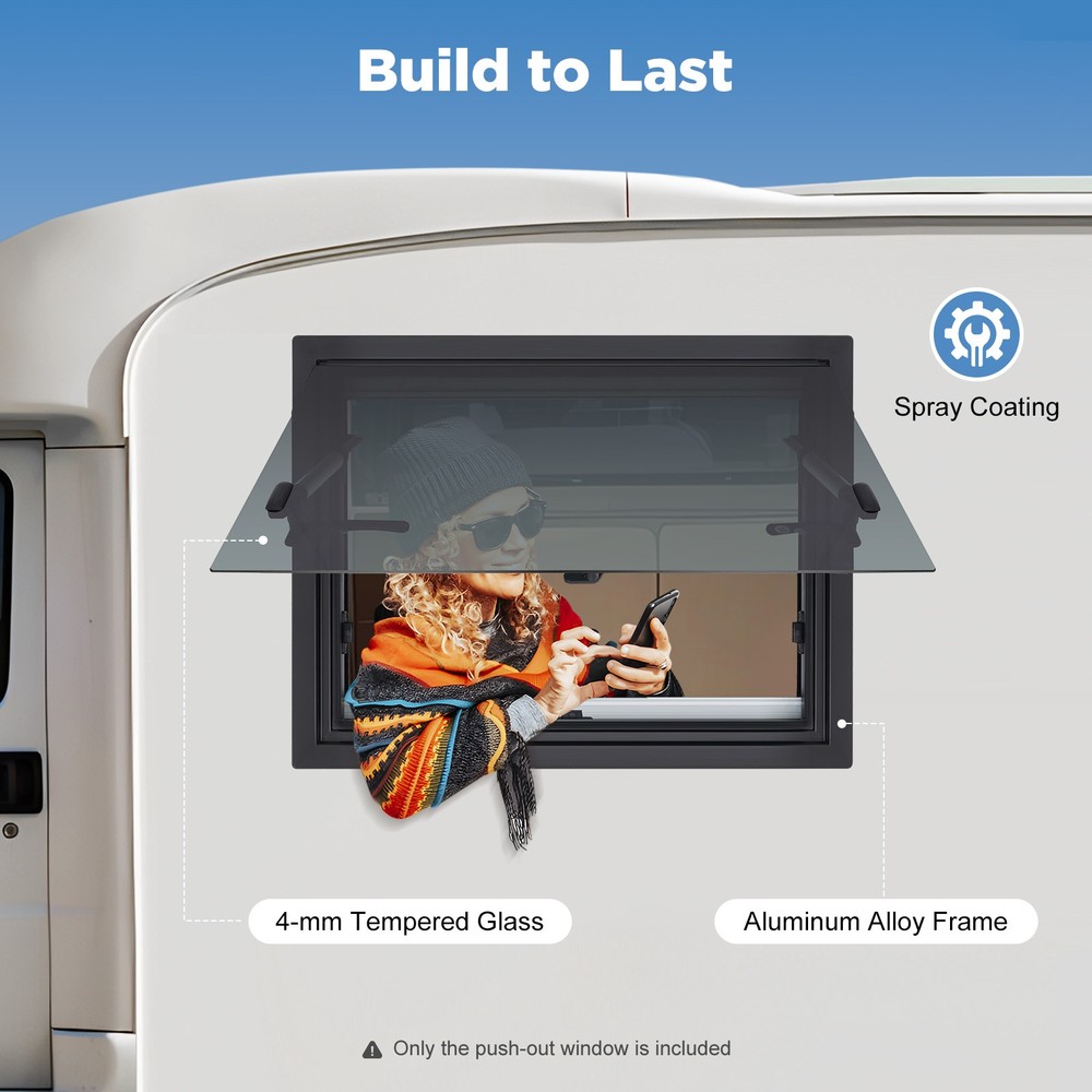 RV Caravan Camper Van Push Out Window Trailers Venting Window Rectangular 65°