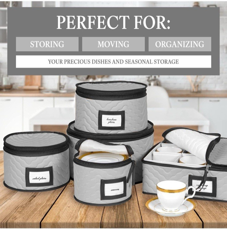 China Storage Containers 5-Piece Set Moving Boxes for Dinnerware, Glasses, Plate
