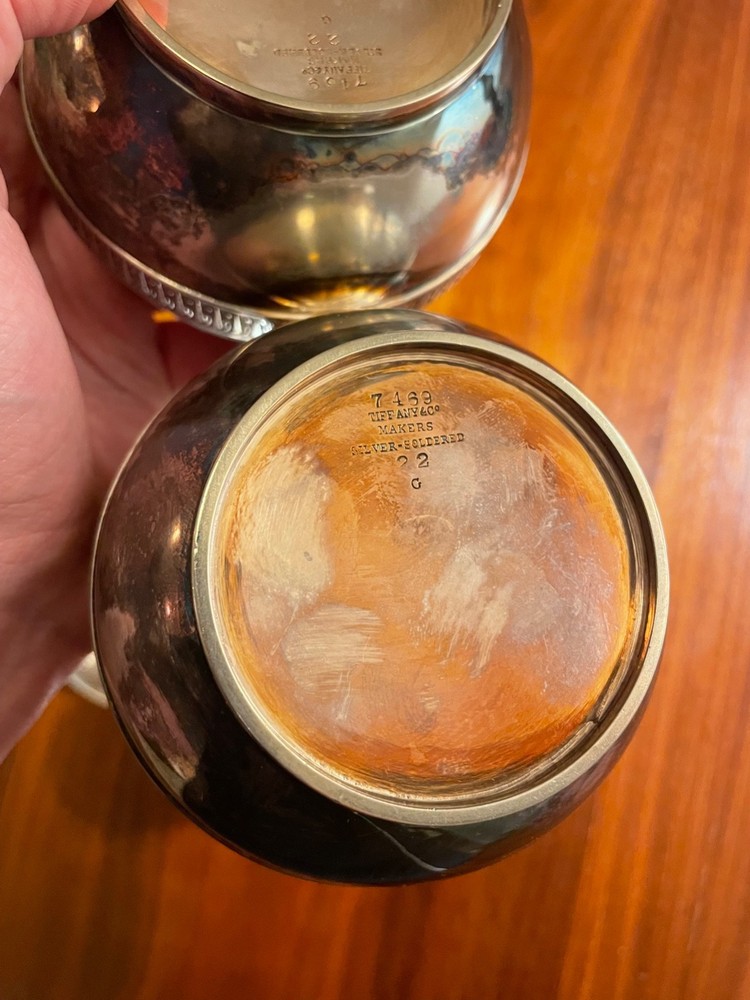 TIFFANY CO Silver Soldered Pots 7469 DOUBLE