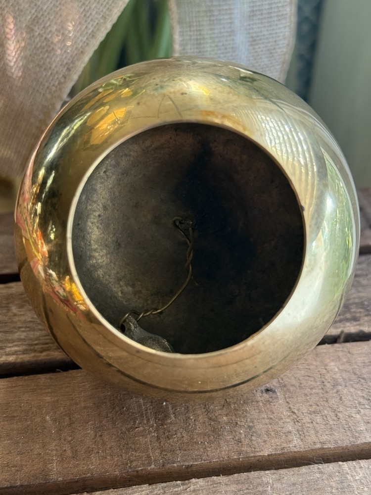 Vintage Brass Apple Bell 4.5” Tall