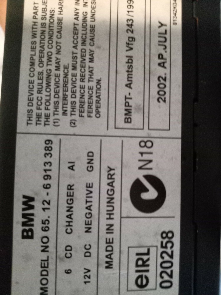 BMW Z4 6 CD Changer