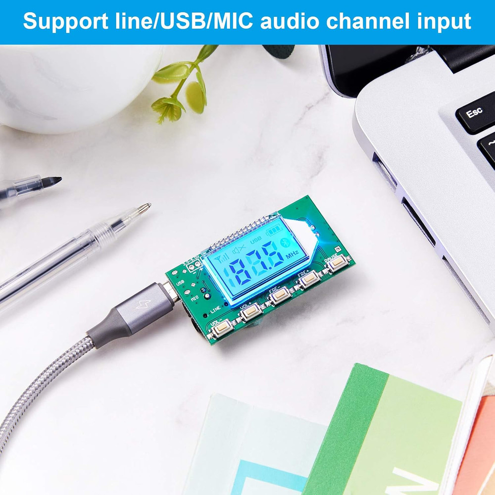 2 Pieces Digital FM Transmitter Module Stereo FM Transmitter DSP PLL 76.0-108.0M