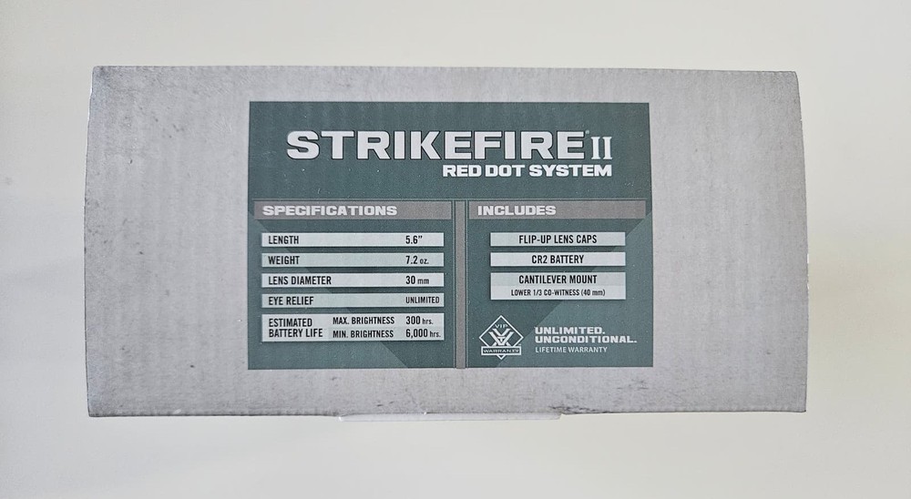 Vortex Optics Strikefire II 4 MOA Red Dot Sight. Open Box