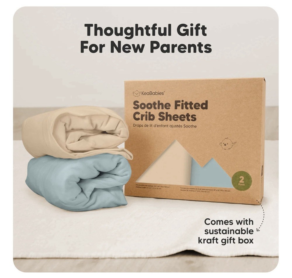 2-Pack Mini Crib Sheets Fitted - 28x52 Pack N Play Sheets Toasty