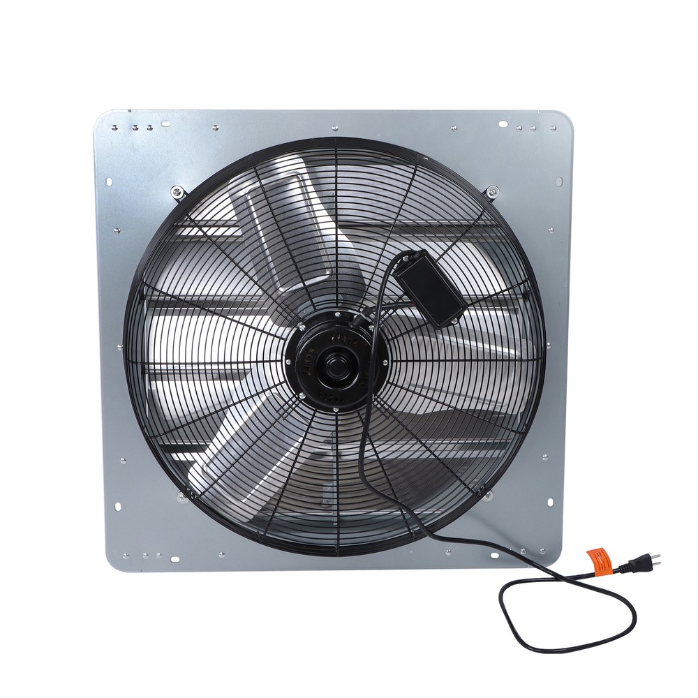 24 Inch Shutter Exhaust Fan, 4120 Cfm, With Speed Controller Wall Mounted Silver