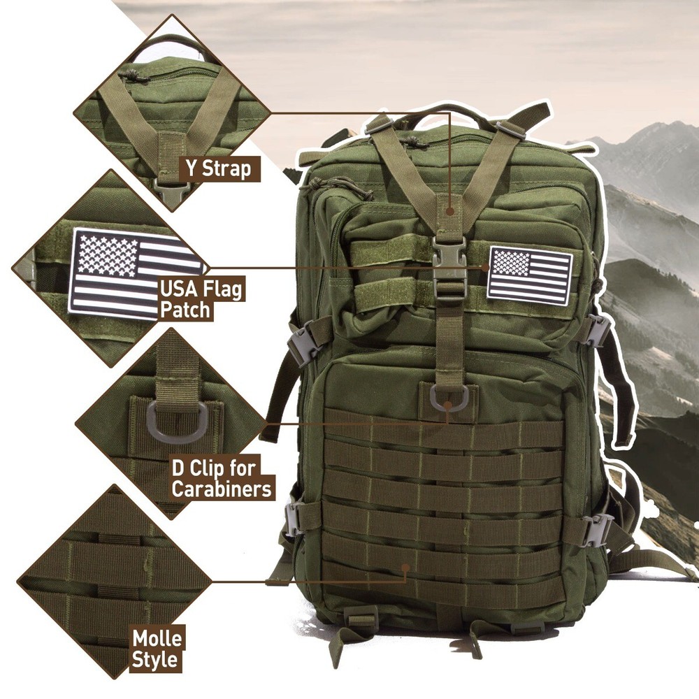 50L Expeditionary Tactical Backpack, Green Camo