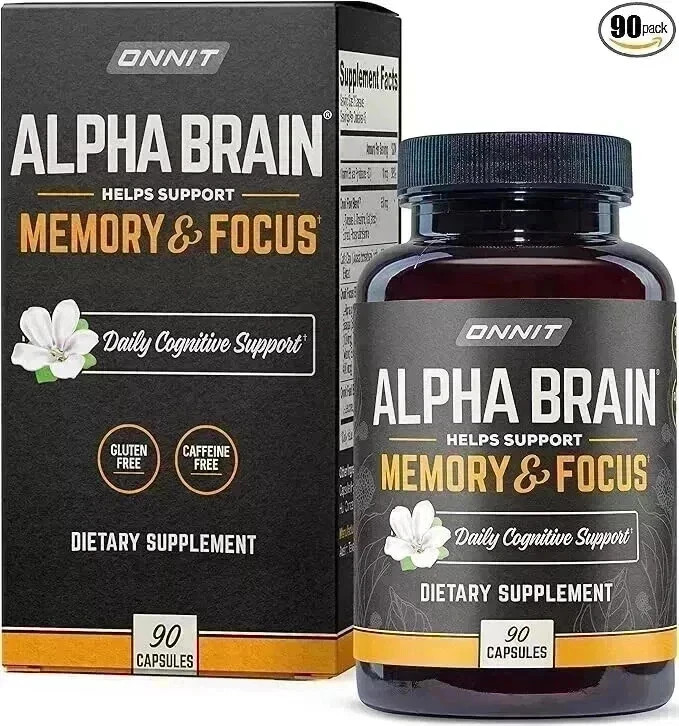 Onnit Labs Alpha Brain Memory & Focus Dietary Support Supplements- 90 Capsules
