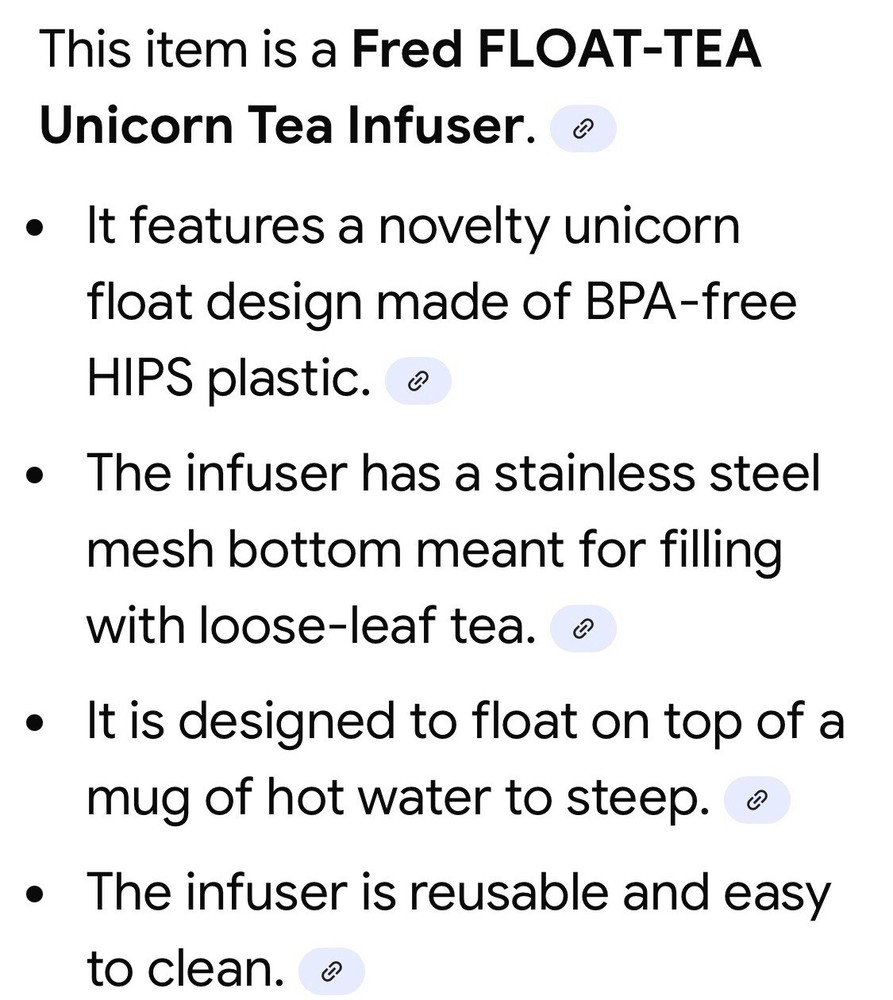 Fred FLOAT-TEA Unicorn Tea Infuser -NEW SEALED- Pool Float Style S.S. Mesh