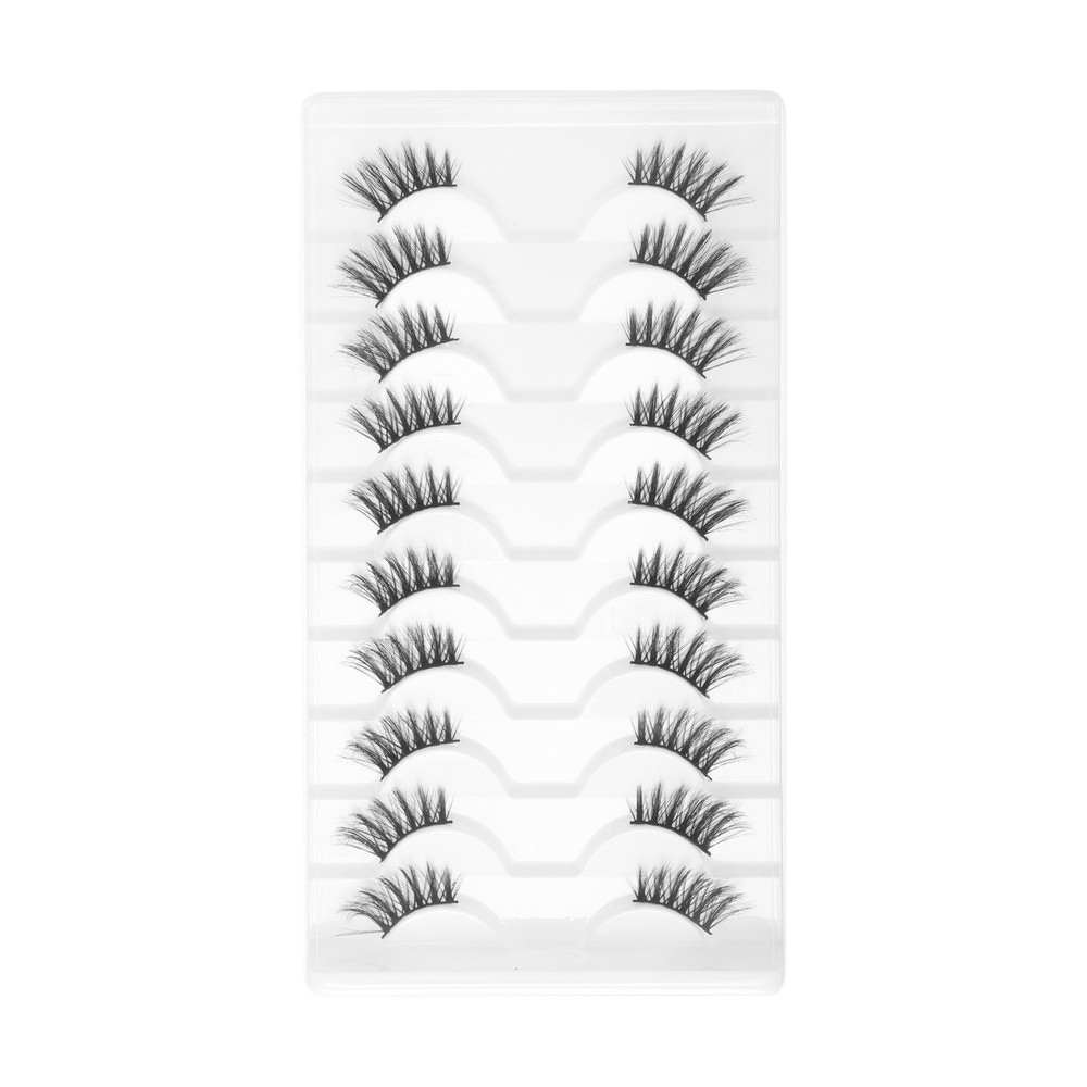 Dense False Eyelashes for Makeup Black J14 10 Pair